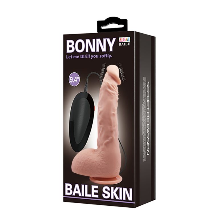 Vibrirajući dildo boje kože Bonny 22 cm u ambalaži