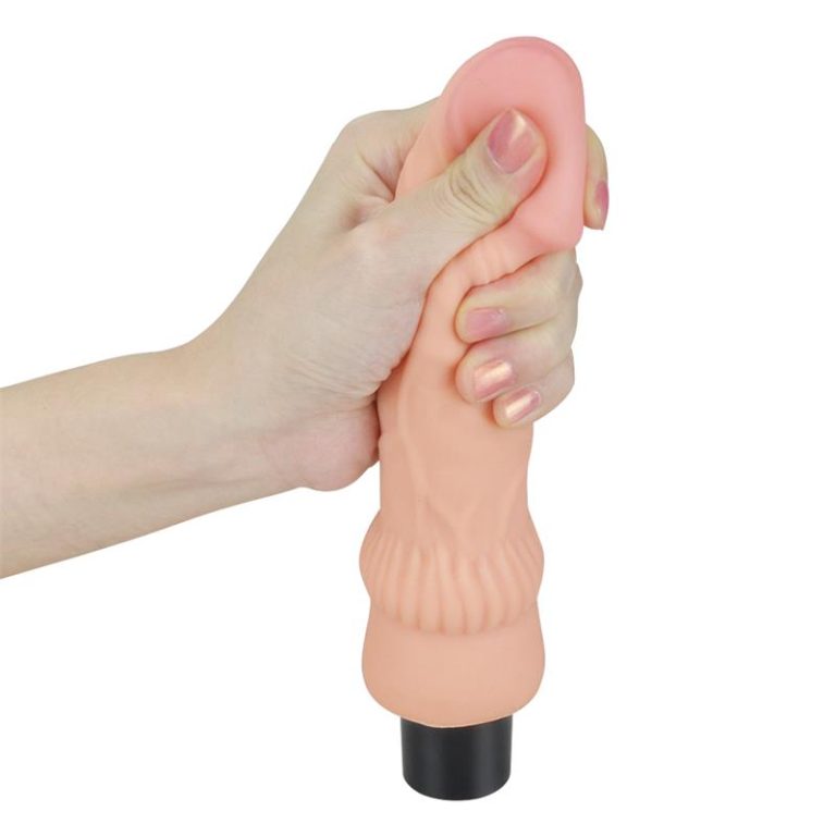 Vibrator Real Softee 16 cm i prikaz mekanog vrha vibratora