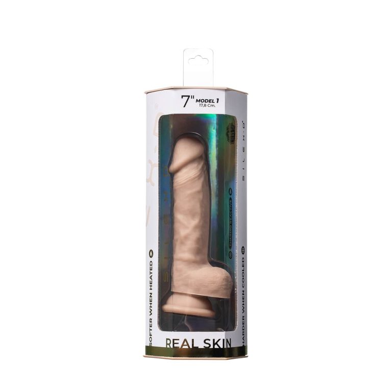 Dildo boje kože 16 cm - Silexd Real Skin model 1 prikazan u ambalaži.